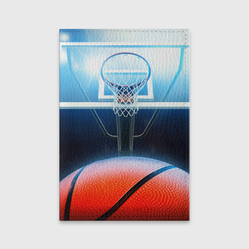 Обложка для паспорта матовая кожа Баскетбол, цвет черный