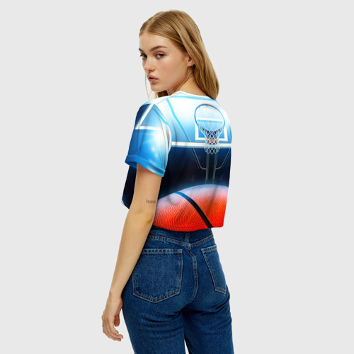 Женская футболка Crop-top 3D Баскетбол, цвет 3D печать - фото 5