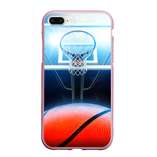 Чехол для iPhone 7Plus/8 Plus матовый Баскетбол, цвет розовый