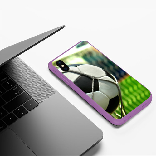 Чехол для iPhone XS Max матовый Футбол, цвет фиолетовый - фото 5