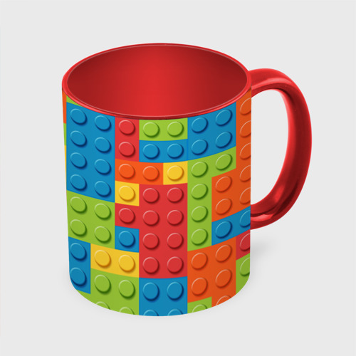 Кружка с полной запечаткой Лего, цвет белый + красный - фото 3