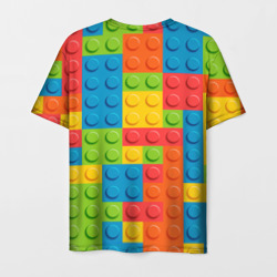 Футболка с принтом Лего для мужчины, вид сзади №1. Цвет основы: белый