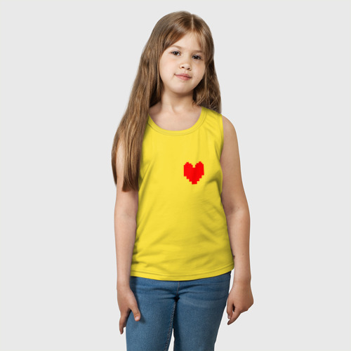 Детская майка хлопок Undertale Heart, цвет желтый - фото 3