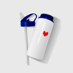Бутылка для воды с трубочкой Undertale Heart - фото 2