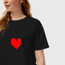 Женская футболка хлопок Oversize Undertale Heart - фото 2