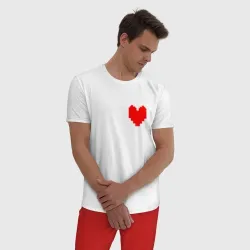 Мужская пижама с белой футболкой хлопок Undertale Heart - фото 2