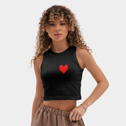 Женская укороченная майка-топ хлопок Undertale Heart - фото 2
