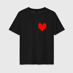 Женская футболка хлопок Oversize Undertale Heart