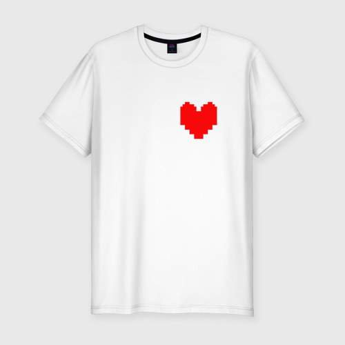 Мужская футболка хлопок Slim Undertale Heart, цвет белый