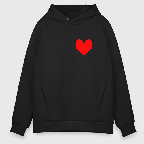 Мужское худи Oversize хлопок Undertale Heart, цвет черный