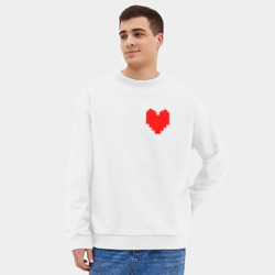 Мужской свитшот oversize без начеса хлопок Undertale Heart - фото 2