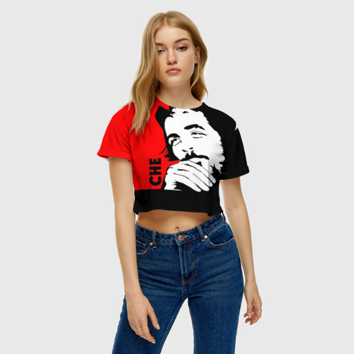 Женская футболка Crop-top 3D Че Гевара - фото 3