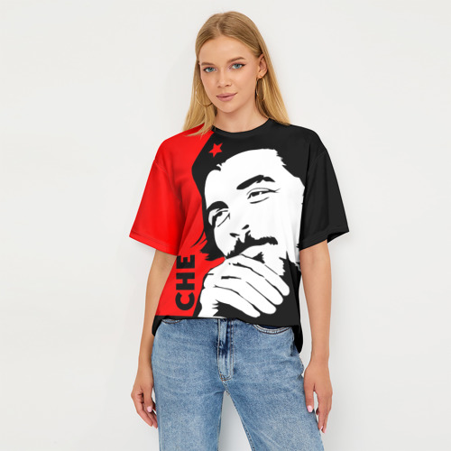 Женская футболка oversize 3D Че Гевара, цвет 3D печать - фото 5