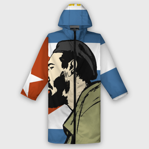 Женский дождевик 3D Patria - Fidel Castro, цвет белый