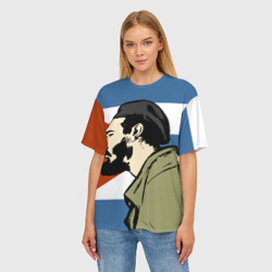 Женская футболка oversize 3D Patria - Fidel Castro - фото 2