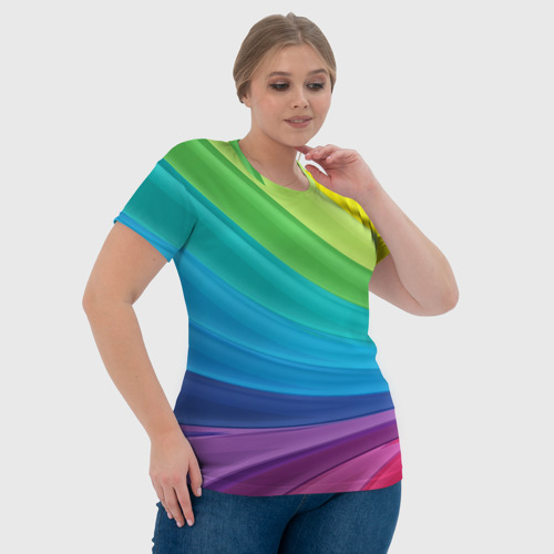 Женская футболка 3D Радуга, цвет 3D печать - фото 6