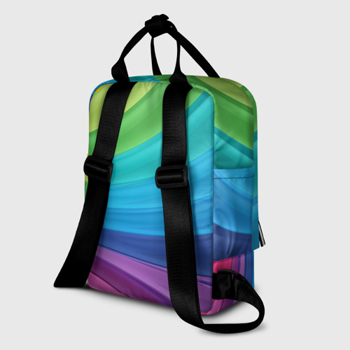 Женский рюкзак 3D с принтом Радуга, вид сзади #1
