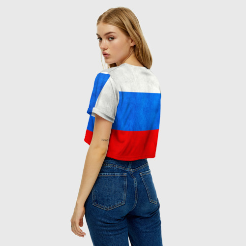 Женская футболка Crop-top 3D Russia (from 196), цвет 3D печать - фото 5