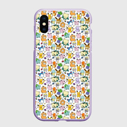Чехол для iPhone XS Max матовый Pokemon Doodle Big
