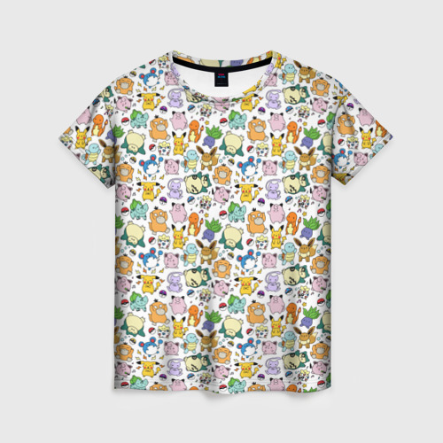 Женская футболка 3D Pokemon Doodle Big, цвет 3D печать