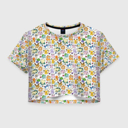 Женская футболка Crop-top 3D Pokemon Doodle Big