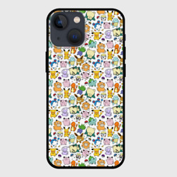 Чехол для iPhone 13 mini Pokemon Doodle Big