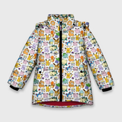 Зимняя куртка для девочек 3D Pokemon Doodle Big
