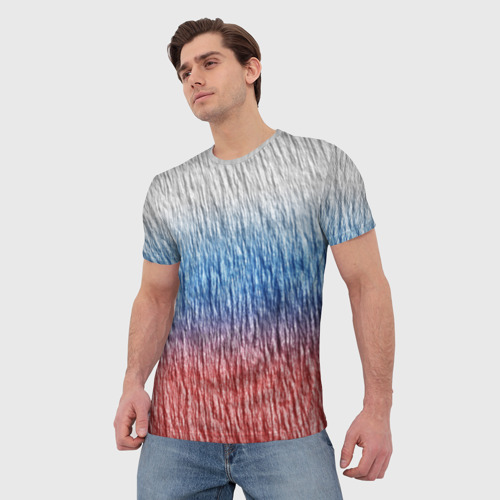 Мужская футболка 3D Текстура стены ,флаг, цвет 3D печать - фото 3