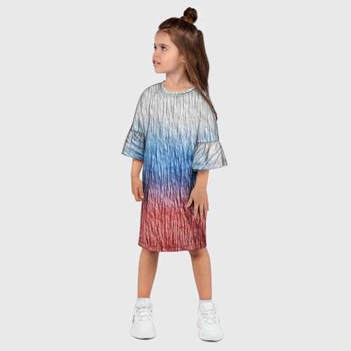 Детское платье 3D Текстура стены ,флаг, цвет 3D печать - фото 3