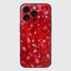 Чехол для iPhone 16 Pro силиконовый с защитой камеры Зерна граната