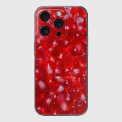 Чехол для iPhone 15 Pro Max силиконовый с защитой камеры Зерна граната
