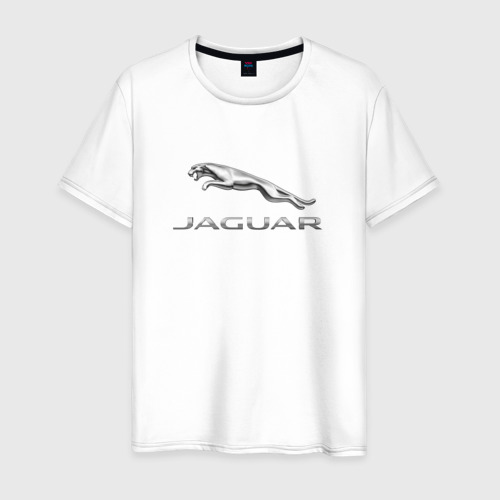 Мужская футболка хлопок Ягуар, цвет белый