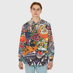 Мужская рубашка oversize 3D Dsquared tatoo - фото 2