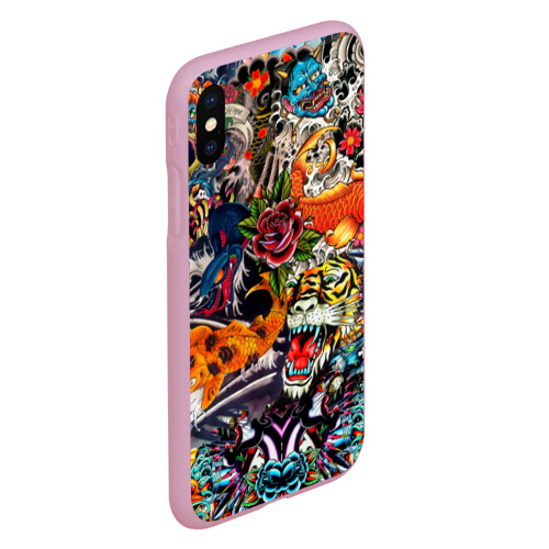 Чехол для iPhone XS Max матовый Dsquared tatoo, цвет розовый - фото 3