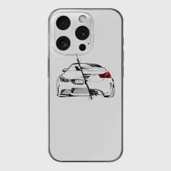Чехол для iPhone 15 Pro Max силиконовый с защитой камеры Бэха