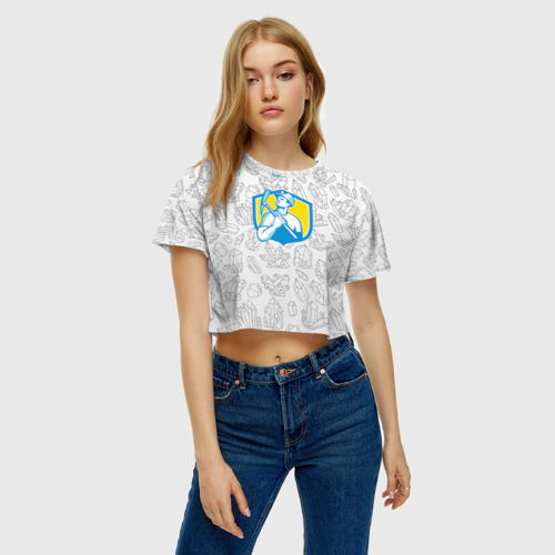 Женская футболка Crop-top 3D Шахтёр, цвет 3D печать - фото 4
