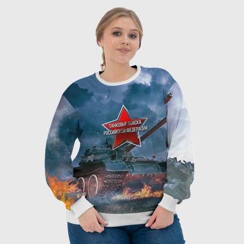 Женский свитшот 3D Танковые войска РФ, цвет 3D печать - фото 6