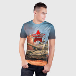 Мужская футболка 3D Slim Танковые войска РФ - фото 2