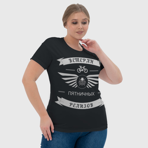 Женская футболка 3D Ветеран релизов, цвет 3D печать - фото 6