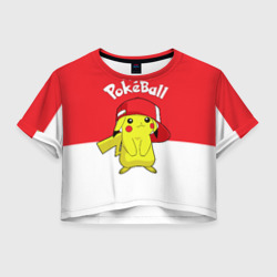 Женская футболка Crop-top 3D Pokeball