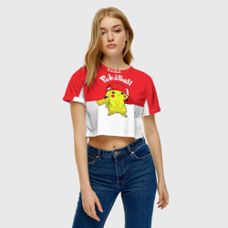 Женская футболка Crop-top 3D Pokeball - фото 2