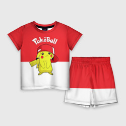 Детский костюм с шортами 3D Pokeball