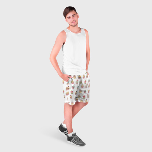 Мужские шорты 3D Капкейки, цвет 3D печать - фото 3