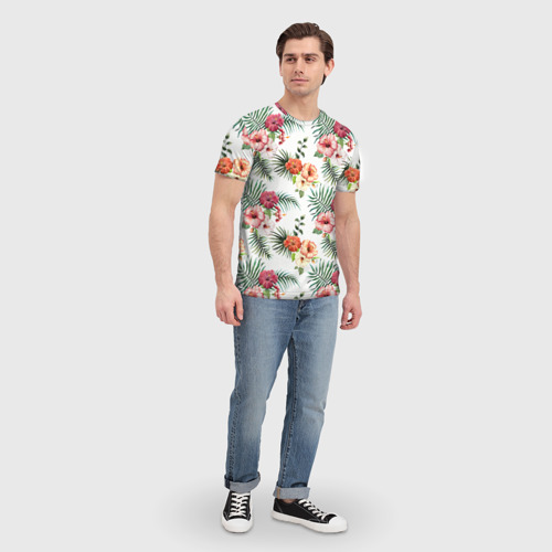 Мужская футболка 3D Цветы и бабочки 1, цвет 3D печать - фото 5