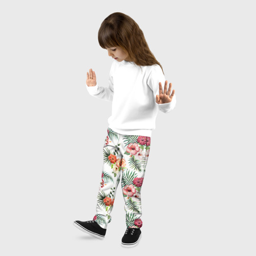 Детские брюки 3D Цветы и бабочки 1, цвет 3D печать - фото 3