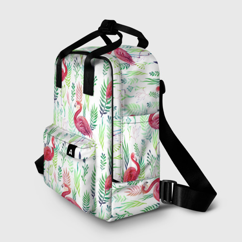 Женский рюкзак 3D Цветы и фламинго 2 - фото 2