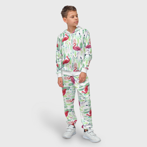 Детский костюм 3D Цветы и фламинго 2, цвет белый - фото 3