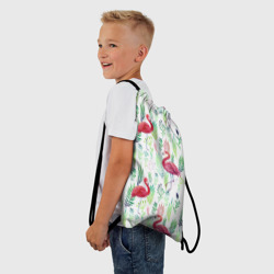 Рюкзак-мешок 3D Цветы и фламинго 2 - фото 2