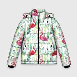 Зимняя куртка для мальчиков 3D Цветы и фламинго 2
