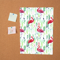 Постер Цветы и фламинго 2 - фото 2